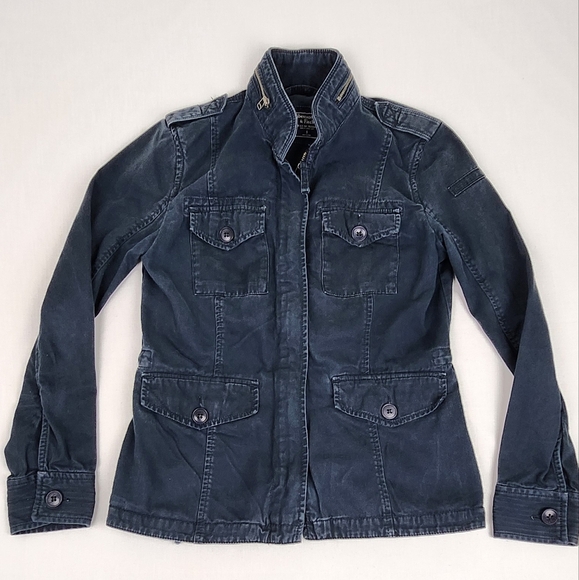 Abercrombie & Fitch Black Canvas Style Jacket 100% Cotton. - Picture 1 of 9